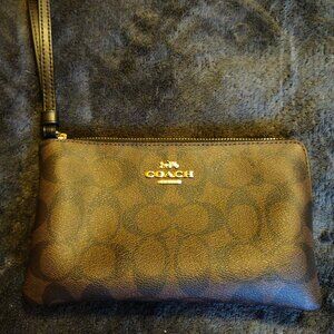Coach Black and Brown Wristlet